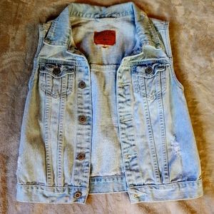 Hollister, denim vest, size S, light blue